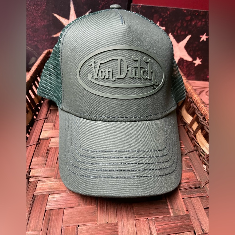 Von Dutch Olive Green Mesh Cap